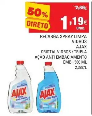 Recarga Spray Limpa Vidros Ajax 500ml