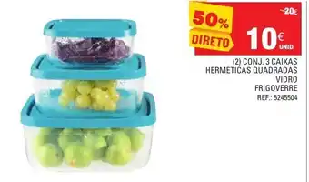 Continente (2) Conj. 3 Caixas Herméticas Quadradas Vidro promoção