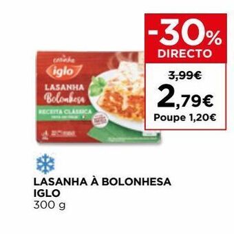 El Corte Inglés Lasanha à bolonhesa iglo promoção