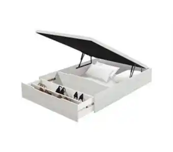 Conforama Base flex box sapateira branco beta 160x200 roupeiro horizontal - cama com arrumação promoção