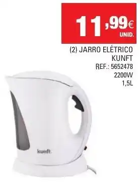 Continente (2) Jarro Elétrico Kunft Ref: 5652478 2200W 1,5L promoção