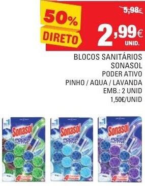 Continente Blocos Sanitários Sonasol 2 unid promoção