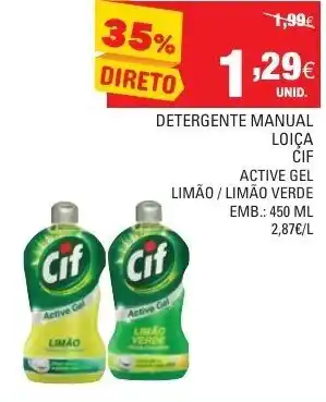 Continente Detergente Manual Loiça Cif 450ml promoção
