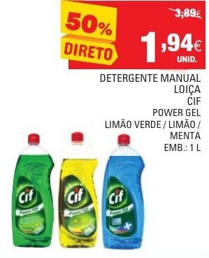 Continente Detergente Manual Loiça Cif 1L promoção