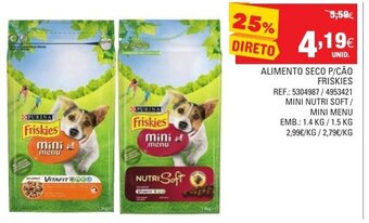Continente Alimento Seco P/Cão Friskies 1,4Kg/ 1,5kg promoção