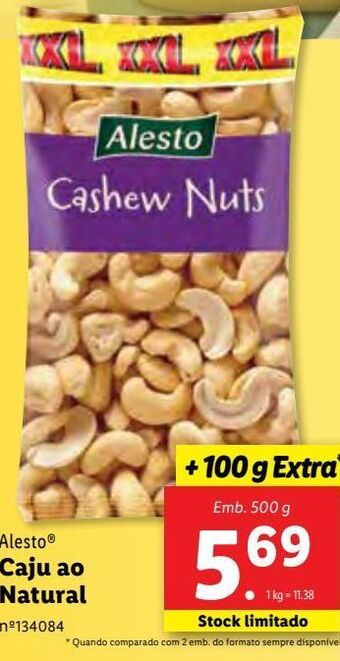 Lidl Cajú alesto promoção