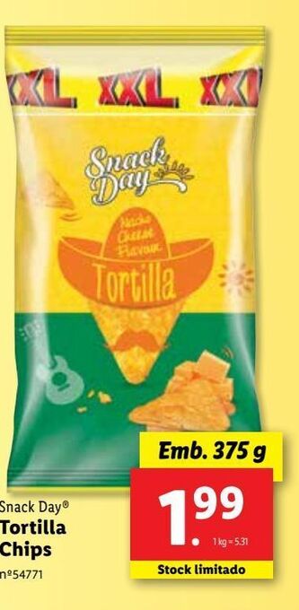 Lidl Tortilhas chips snack day promoção