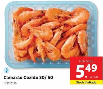 Lidl Camarão cozido promoção