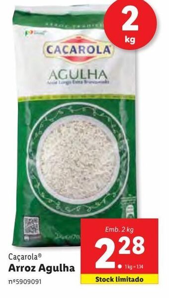 Lidl Arroz agulha cacarola promoção