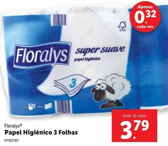 Lidl Papel higiênico floralys promoção