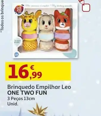 Auchan Brinquedo empilhar leo one two fun 3 peças 13cm promoção