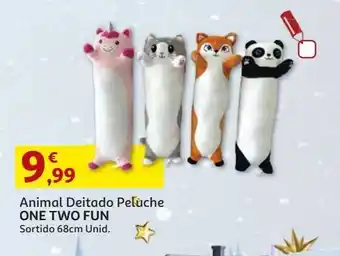 Auchan Animal peluche one two fun deitado sortido 68cm promoção