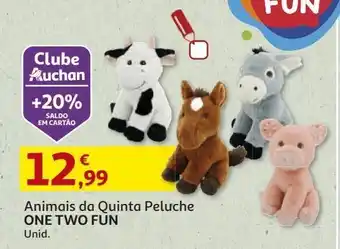 Auchan Animais da quinta one two fun peluche 100% recicla promoção
