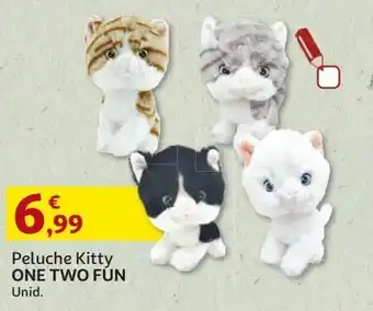 Auchan Peluche kitty one two fun 100% reciclado promoção