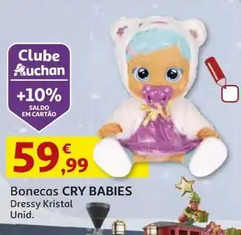 Auchan Bonecas cry babies dressy kristal promoção