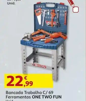 Auchan Bancada trabalho one two fun c/ 69 ferramentas promoção