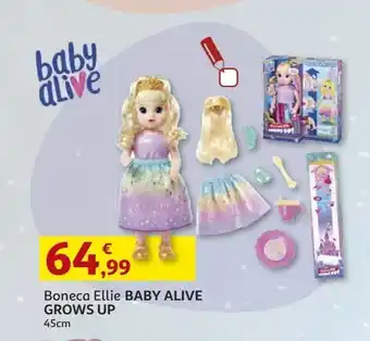 Auchan Boneca ellie baby alive grows up 45cm promoção