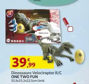 Auchan Dinossauro velociraptor r/c one two fun 52,5x23,2x22,5cm promoção