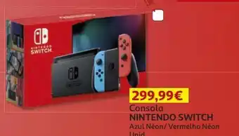 Consola nintendo switch azul vermelho neon