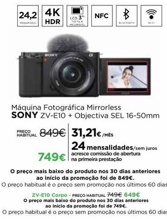 El Corte Inglés Câmera fotográfica sony promoção