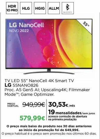 El Corte Inglés Tv 55'' led lg promoção