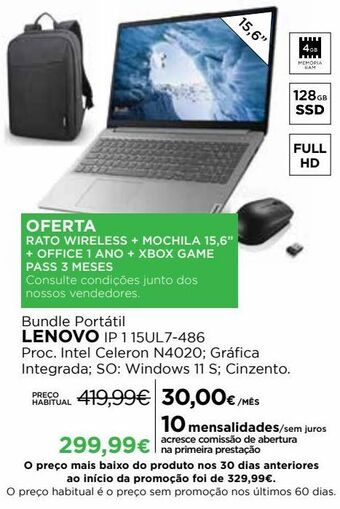 El Corte Inglés Notebook lenovo promoção