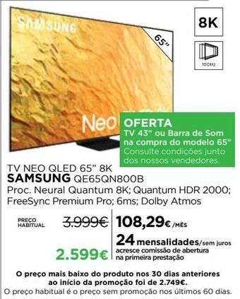 El Corte Inglés Tv 65'' led samsung promoção