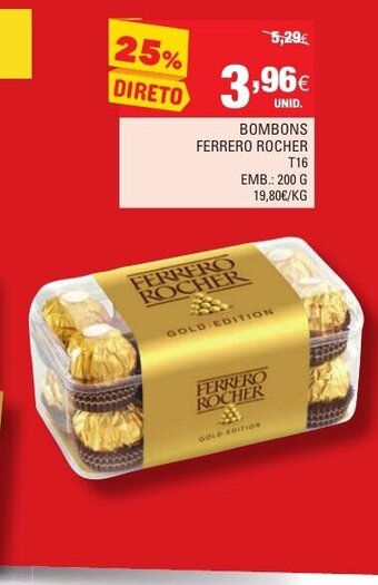 Continente Bombons Ferrero Rocher 200g promoção