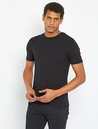 Kiabi T-shirt em algodão com gola redonda promoção