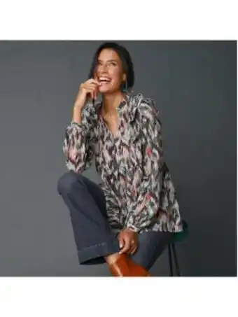 Venca Blusa estampada com folhos promoção