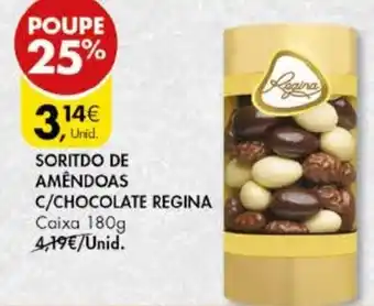 Pingo Doce Sortido de Amêndoas C/Chocolate Regina 180g promoção