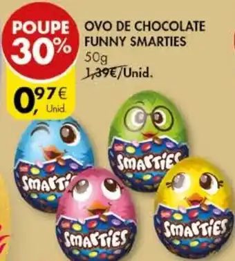 Pingo Doce Ovo de Chocolate Funny Smarties 50g promoção
