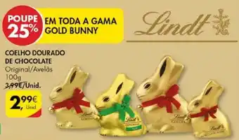 Pingo Doce Coelho Dourado de Chocolate 100g promoção