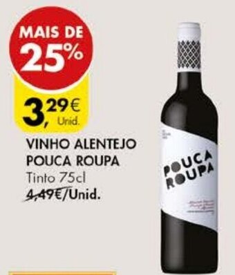 Pingo Doce Vinho Alentejo Pouca Roupa 75cl promoção