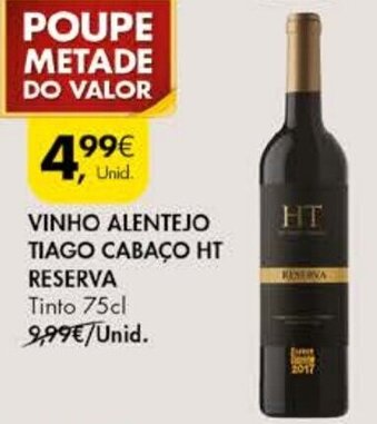 Pingo Doce Vinho Alentejo Tiago Cabaço HT Reserva 75cl promoção