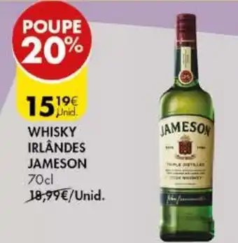 Pingo Doce Whisky Irlândes Jameson70cl promoção
