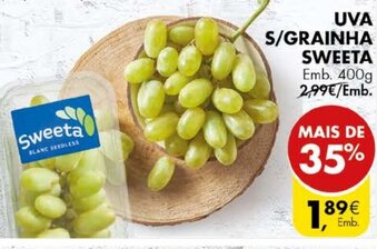 Pingo Doce Uva S/ Grainha Sweeta 400g promoção