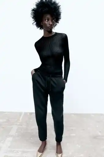 ZARA Calças jogger de felpa promoção