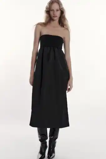 ZARA Vestido direito de malha combinado promoção