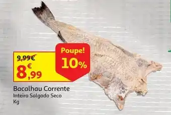 Auchan Bacalhau corrente inteiro salgado seco kg promoção