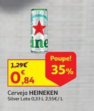Auchan Cerveja heineken silver lata 0.33l promoção