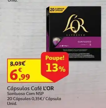 Auchan Cápsulas café l'or sontuoso comp nsp 20 un promoção