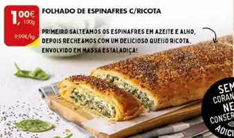 Pingo Doce Folhado de Espinafres C/ Ricota 100g promoção