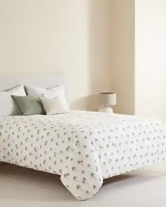 ZARA HOME Capa de edredão estampado minipalmeiras promoção