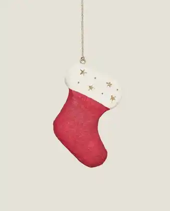 ZARA HOME Enfeite de natal meia vermelha promoção
