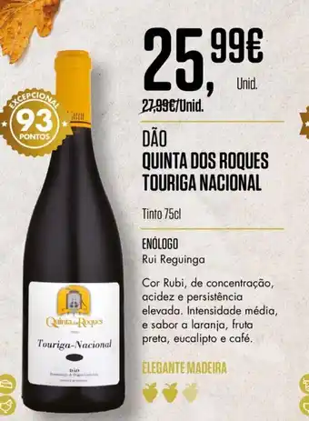 Pingo Doce Dao Quintas Dos Roques Touriga Nacional 75cl promoção
