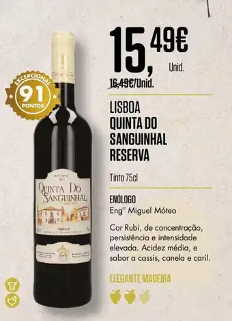 Pingo Doce Lisboa Quinta do Sanguinhal Reserva 75cl promoção