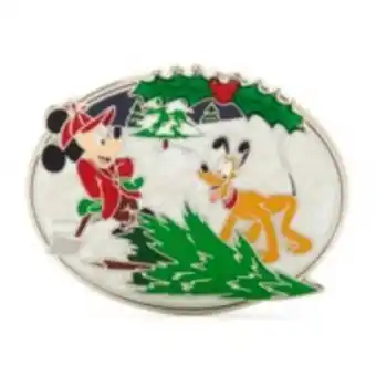 Disney Store Pin navideño edición limitada mickey y pluto, disney store promoção