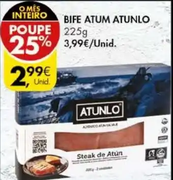 Pingo Doce Bife Atum Atunlo 225g promoção