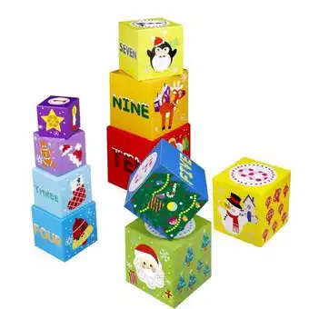 Conjunto de cubos de natal empilhados